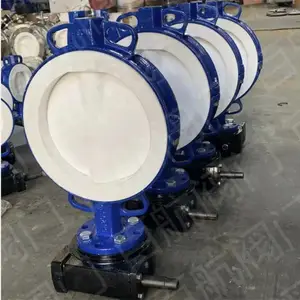 瑞浦阀门 对夹式衬氟蝶阀 D71F46 耐老化中线式铸钢 不锈钢阀体
