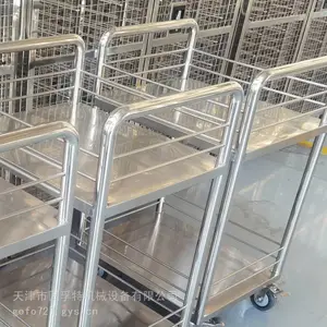 天津GMP车间无死角304不锈钢洁净转运推车厂家