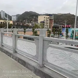 花岗岩石栏杆 园林景观工程石护栏河道石围栏制作安装