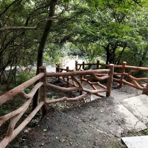凉山州布雷波县塑石假山喷泉、美姑县假山大门、甘洛县塑石仿树根护栏、水泥栏杆