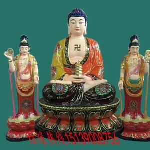 东方三圣佛像图片大全药师三尊神像河南雕塑东方三圣
