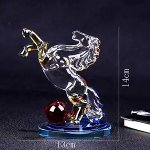 透明k9材质水晶策马奔腾焕环祥吉祥物摆件桌面工艺品装饰品贺礼