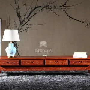 花梨木福禄寿电视柜、现代中式视听柜,湖南红木家具市场刺猬紫檀价格