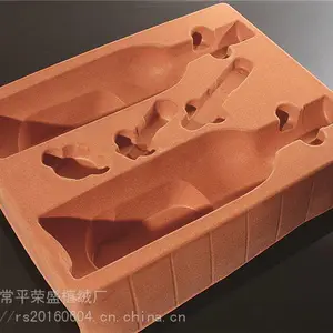 厂家红酒PVC植绒吸塑内托加工红酒塑料内托盒植绒加工环保手感好