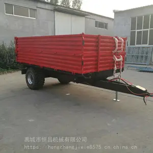 现货供应农用拖拉机车斗 4轮液压自卸的厂区运输平板拖车 载重5吨