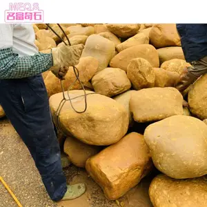 园林平台景观石-黄蜡石刻字定制出售-上海黄蜡石