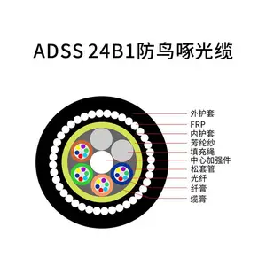 防鸟啄架空电光缆 ADSS 双层护套 非金属加强芯 聚纤缆