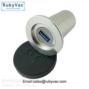 KF25法兰带单芯USB3.0真空馈通航插电极 母转公
