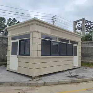 真石漆保安亭、蚌埠工地保安亭尺寸、移动防腐木木屋、通风效果好