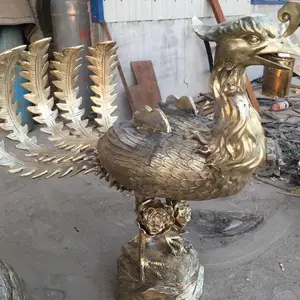 广场古典凤凰雕塑_大型仿铜凤凰雕塑价格