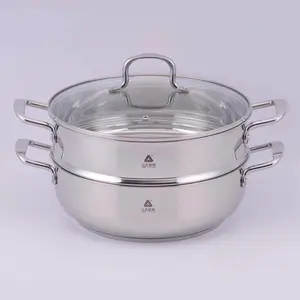 三A厨具 批发 团购 30cm 304不锈钢蒸锅套装 促销锅具