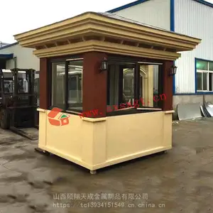 阳泉市小区钢结构门卫亭_真石漆岗亭供应商