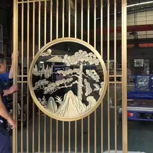 石家庄厂家直供酒店大堂 售楼部不锈钢屏风隔断 玫瑰金不锈钢屏风
