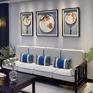 石家庄市恒泰手工苏绣画制作厂家-型号齐全刺绣三联画批发