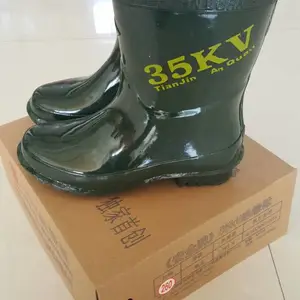 电力高压绝缘雨靴 35kv电力绝缘靴 “双安”绝缘高筒靴 带检测报告