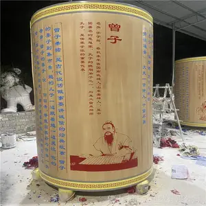 广东玻璃钢雕塑厂家 室内玻璃钢圆柱雕塑定制