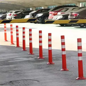 弹力柱钢管警示柱 铁固定立柱塑料反光柱 防撞交通安全桩