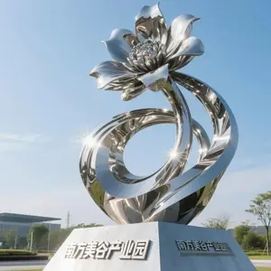 大型不锈钢雕塑 园林景观雕塑 户外金属异形摆件 金属雕塑定制