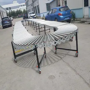 无动力滚筒伸缩线伸缩式滚筒线装卸货神器下货滑梯