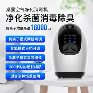 新款桌面空气净化器室内家用桌面除烟杀菌消毒机智能桌面负离子空气净化器