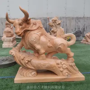 景观雕塑石雕牛大理石开拓牛石雕奋斗黄牛雕塑厂家定制石材修复