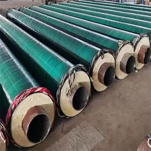 377*7温泉采暖聚氨酯预制保温管,泡沫塑料聚氨酯夹克保温管