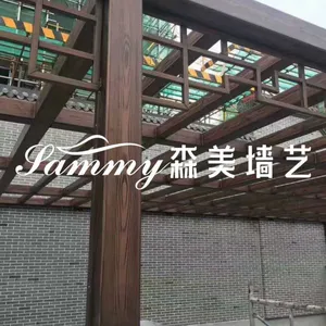 广州木纹漆施工 木纹漆施工价格 厂家材料批发 车库钢架镀锌管水泥立仿木纹施工