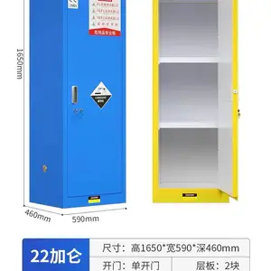 力盛钢制外壳PP内胆防火防爆柜 CE认证 22加仑GA双人双锁管理