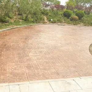 彩色水泥压花地面 压模地坪 小区道路装饰 图案可定制