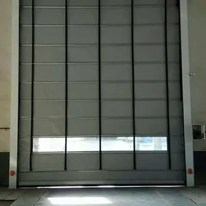 东营电动高速门 帆布卷帘 自动柔性堆积大门