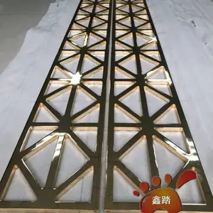 厂家定制钛金不锈钢花格屏风从设计理念构思加工到生产成品案例分享
