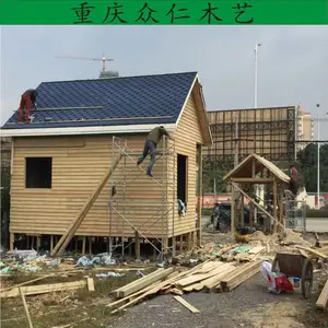 巫山木制岗亭景区移动售货亭批发 黔江防腐木保安亭景区售票亭施工安装 众仁木艺