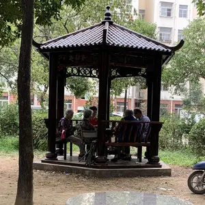 户外防腐木凉亭 社区凉亭 景区六角凉亭定做加工