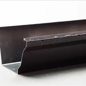 销售西安别墅咖啡色灰色仿铜色成品檐沟铝合金100圆管8*10方形雨水管规格全