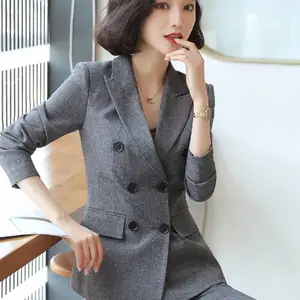 高档毛料女士西装商务装高端订制 临沂羊毛西服订做 文员装加工定做