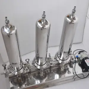 不锈钢三级液体气体过滤器;小型实验室用精密三级过滤器配隔膜泵