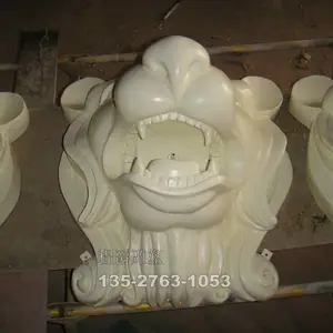 玻璃钢喷水狮子头 别墅园林水景 广场喷泉装饰