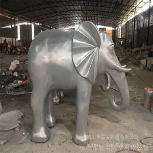 公园玻璃钢雕塑主题 动物大象雕塑 汕尾玻璃钢动物造型雕塑