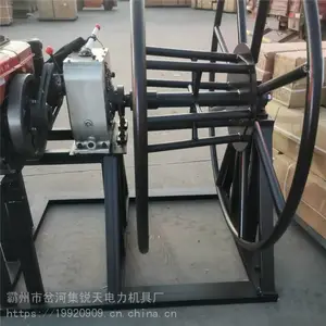 贵州省 便捷式汽油绞磨机 柴油电动机动绞磨机 轮胎移动式机动绞磨 锐天电力