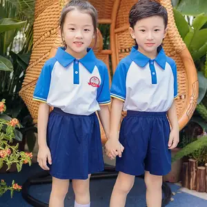 小学生夏天短袖儿童学院风班服夏装