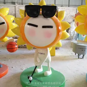 肇庆学校IP形象卡通雕塑 小学吉祥物玻璃钢福娃玩偶雕塑