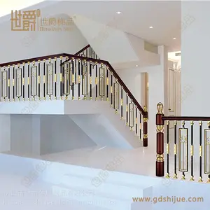 【世爵 云韵系列】新中式别墅楼梯立柱 中式铝合金楼梯栏杆