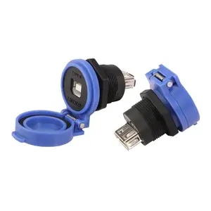 龙仕LSHITECH TYPE-B防水连接器 方形USB打印机口航空插头
