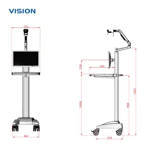 VISION 240117 |移动推车 录播示教|远程会诊推车 静音万向轮