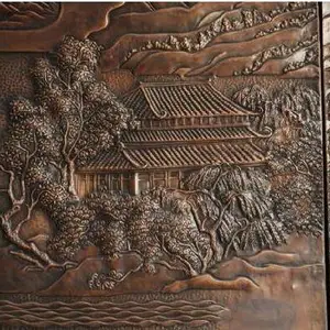 怡轩阁铜工艺品-北京大型铜浮雕文化墙