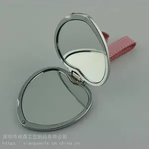 LOGO金属化妆镜激光 定制不锈钢赠品梳妆便携欧式手柄小镜子