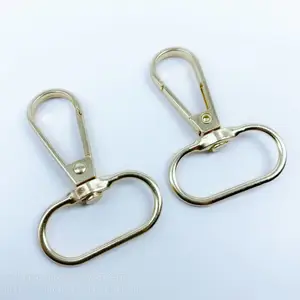 现货批发箱包五金配件 锌合金钩扣 浅金色旋转狗扣
