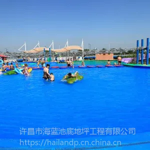 游乐园彩色地坪漆施工 水上乐园游泳池刷漆 游乐园防滑漆