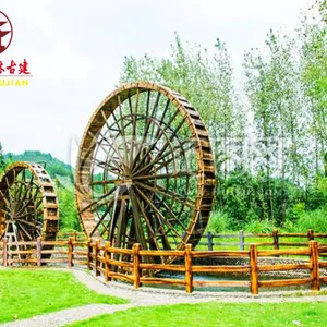 达州公园景观水车,实木水车定制厂家