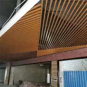 东莞地下停车场定制U型铝方通吊顶 60X120木纹铝格栅吊顶